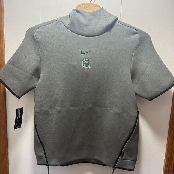 Nike Other - Nike Michigan State Spartans Mens Short Sleeve Hoodie‎ Grey Large NEW WITH TAG